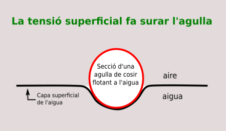 Tensio superficial agulla