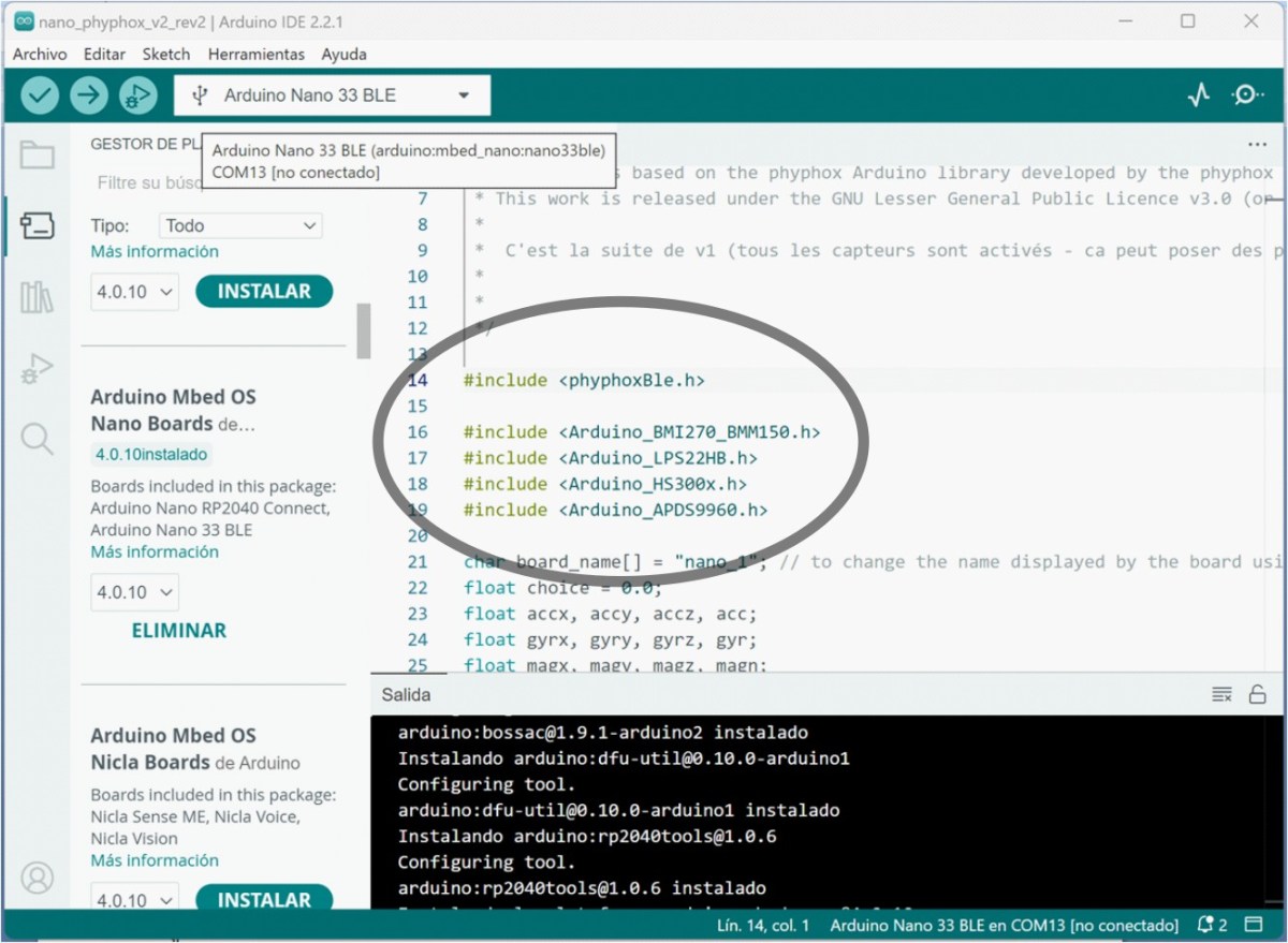 Nova versió d’Arduino Nano 33 BLE Sense REV2 amb Phyphox i Science ...